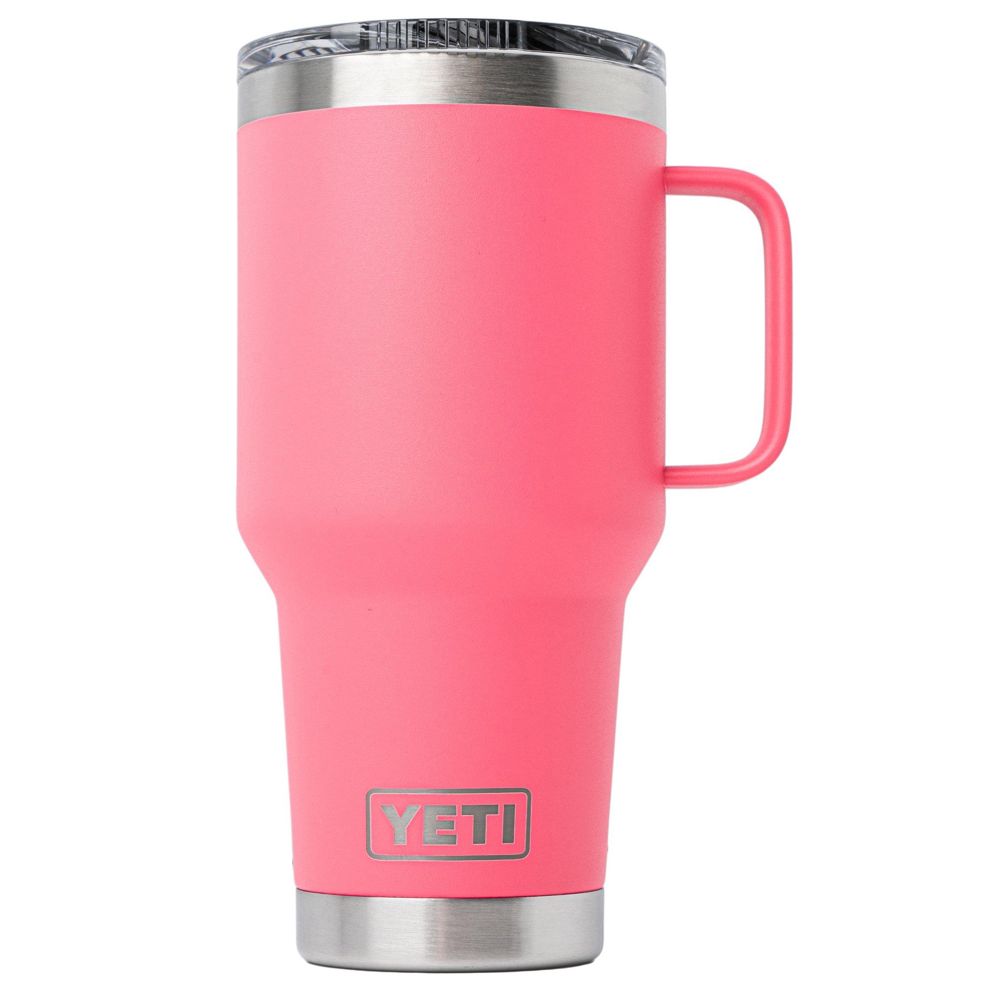 Yeti Rambler Travel Mug 30oz Stronghold Lid, Tropical Pink, thermos travel mug with lid, 887 ml