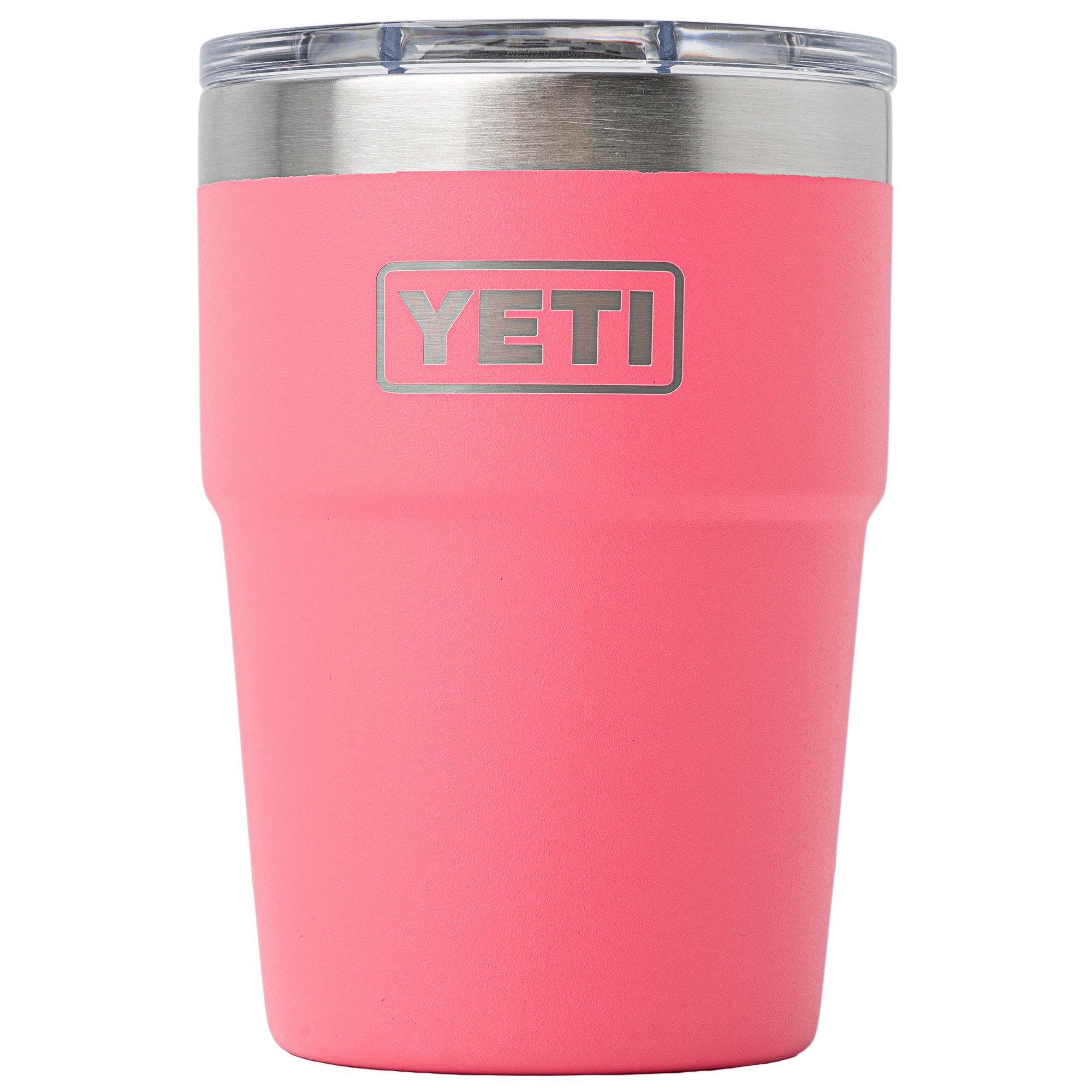 Yeti Rambler Stackable Cup 16oz Mag Slider Lid, Tropical Pink, stackable thermos lowball with lid, 473 ml