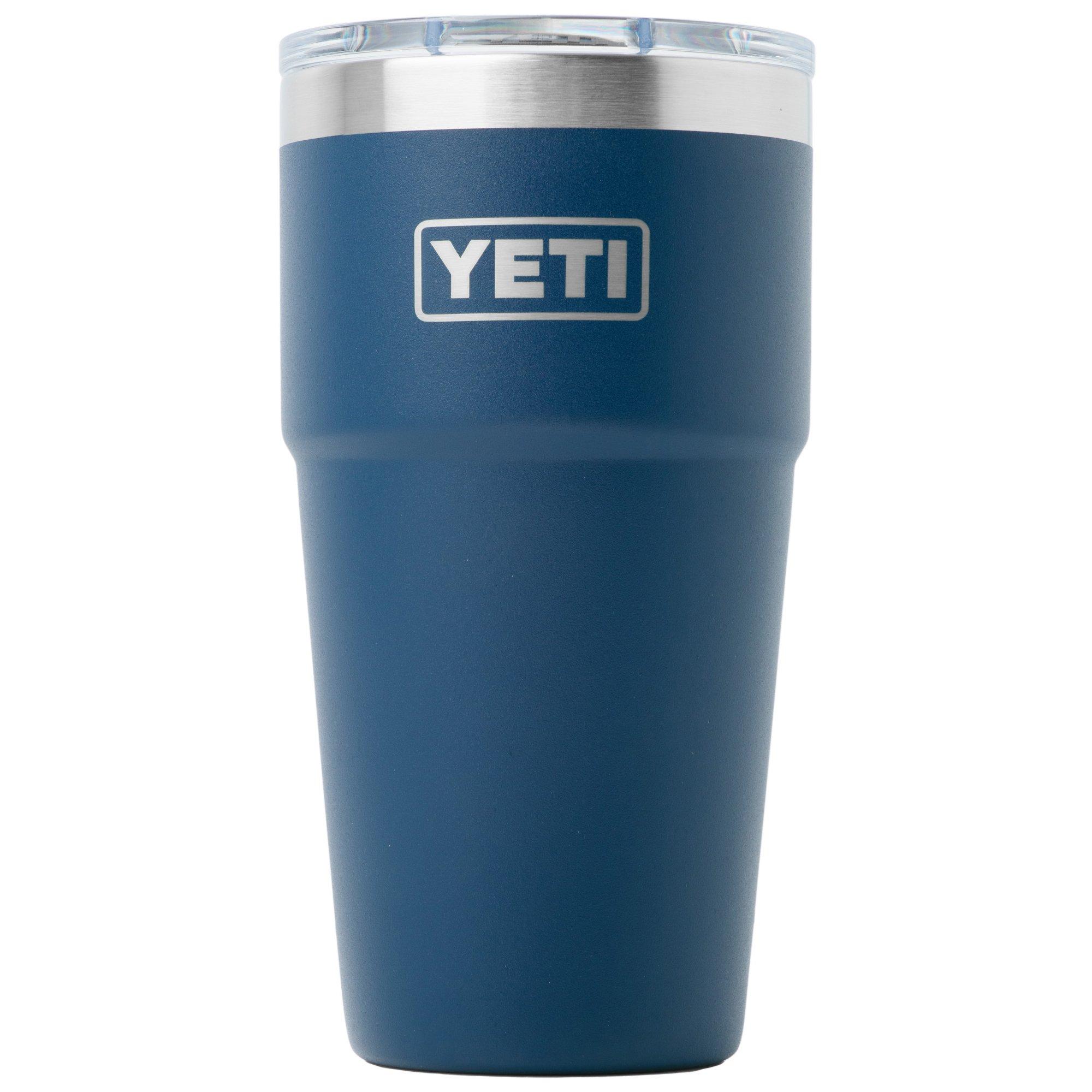 Yeti Rambler Stackable Cup 20oz Mag Slider Lid, Navy Blue, stapelbarer Thermobecher mit Deckel, 591 ml