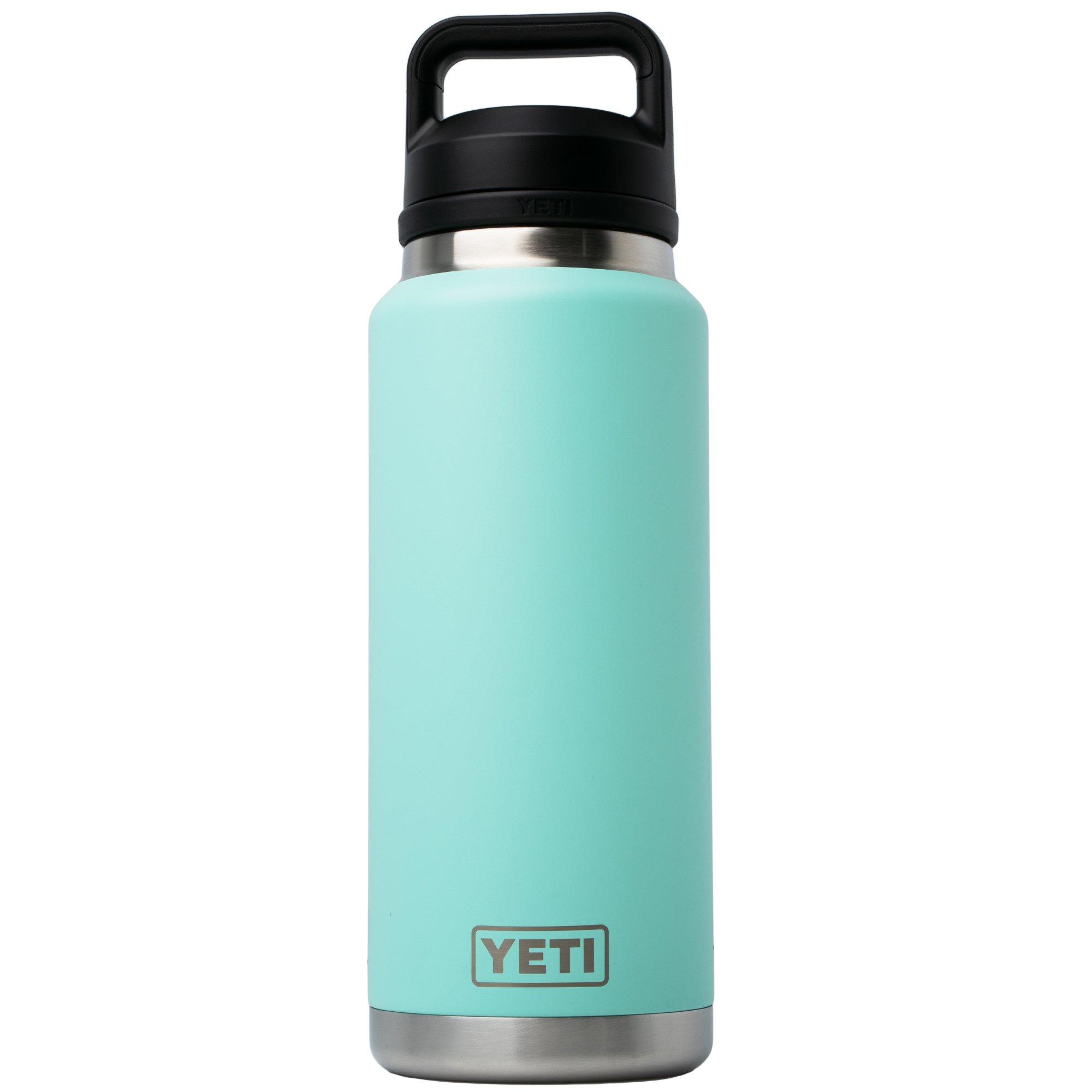 Yeti Rambler Bottle 36oz Chug Cap, Seafoam, thermos bottle with drinking spout, 1L