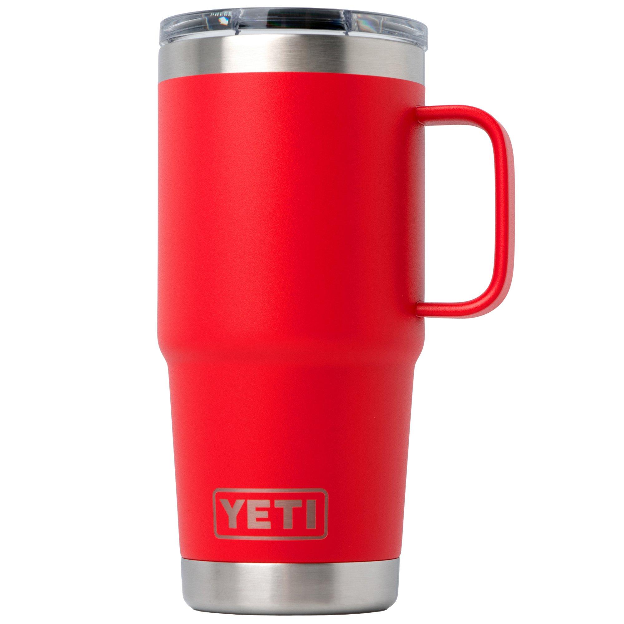 Yeti Rambler Travel Mug 20oz Stronghold Lid, Rescue Red, Thermos Reisebecher mit Deckel, 591 ml