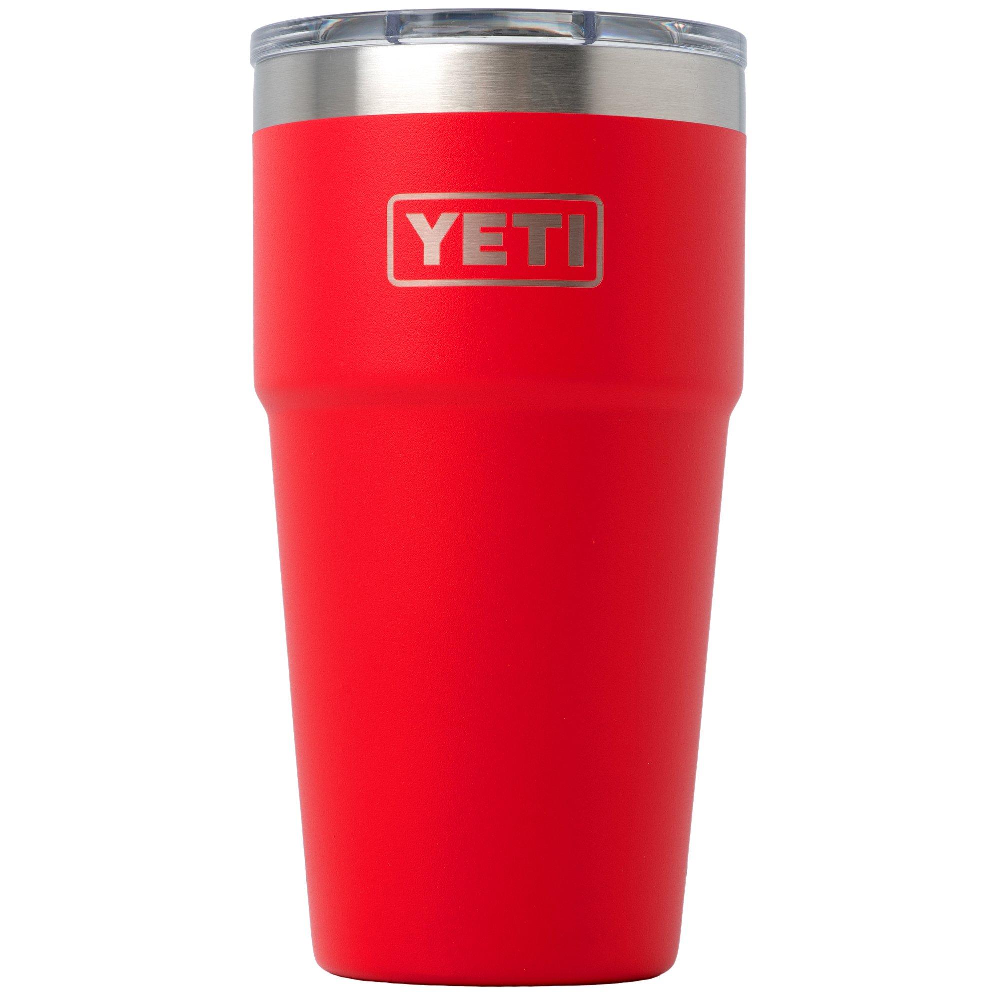Yeti Rambler Stackable Cup 20oz Mag Slider Lid, Rescue Red, stapelbarer Thermobecher mit Deckel, 591 ml