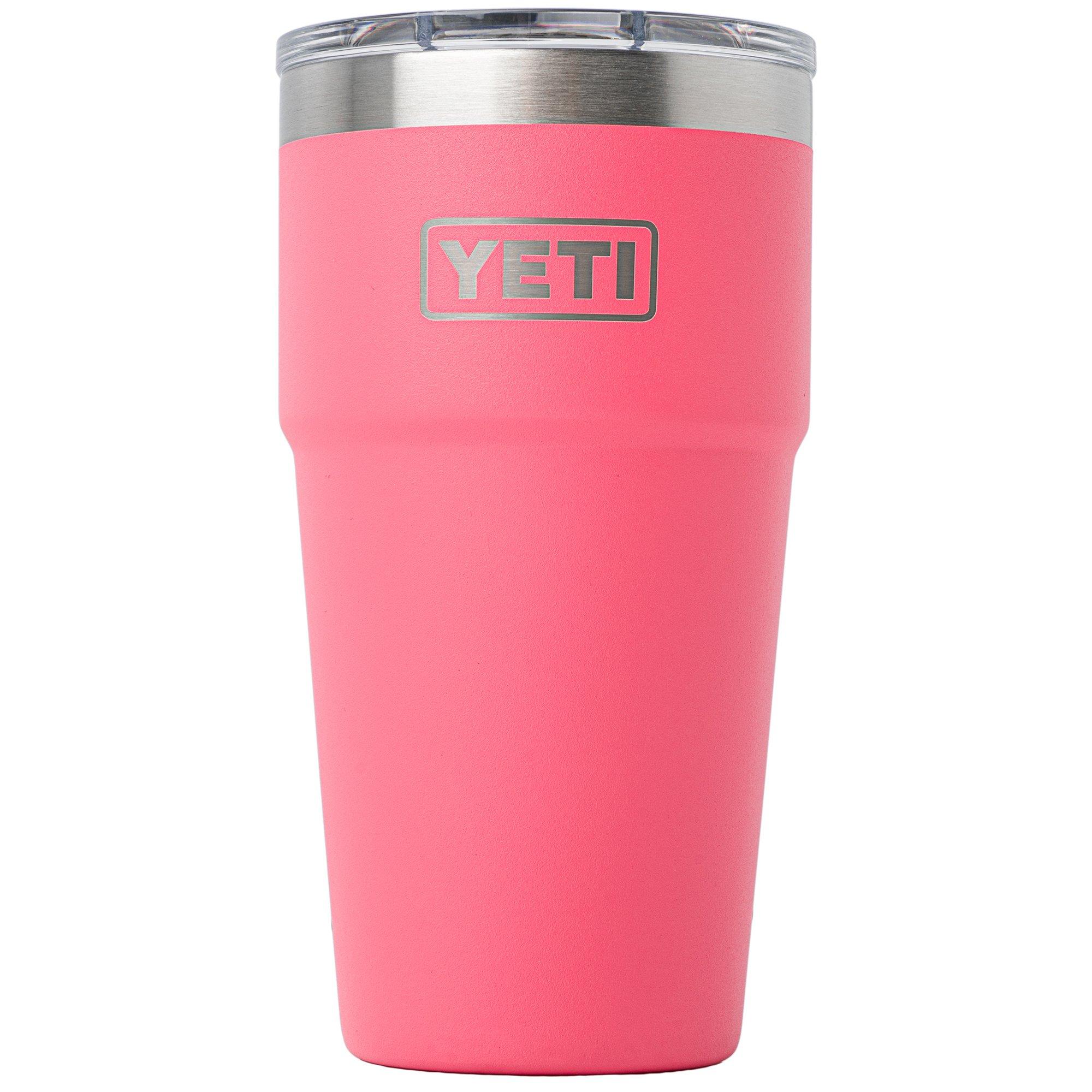 Yeti Rambler Stackable Cup 20oz Mag Slider Lid, Tropical Pink, stapelbarer Thermobecher mit Deckel, 591 ml