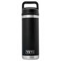 Image for Yeti Rambler Bottle 18oz Chug Cap, Black, thermos bottle with drinking spout, 532 ml