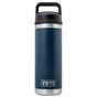 Image for Yeti Rambler Bottle 18oz Chug Cap, Navy Blue, thermos bottle with drinking spout, 532 ml