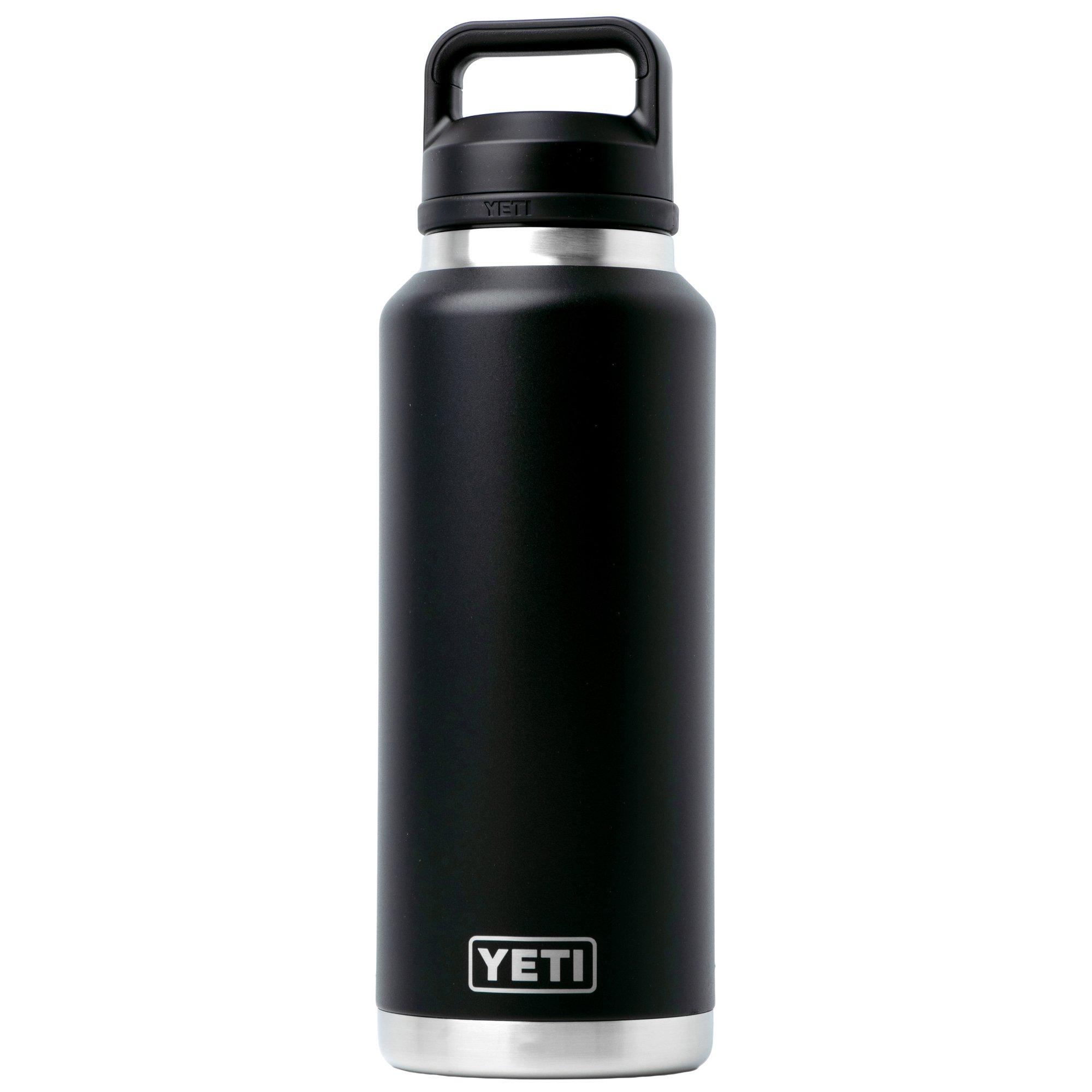 Yeti Rambler Bottle 46oz Chug Cap, Black, thermos bottle with drinking spout, 1.36L