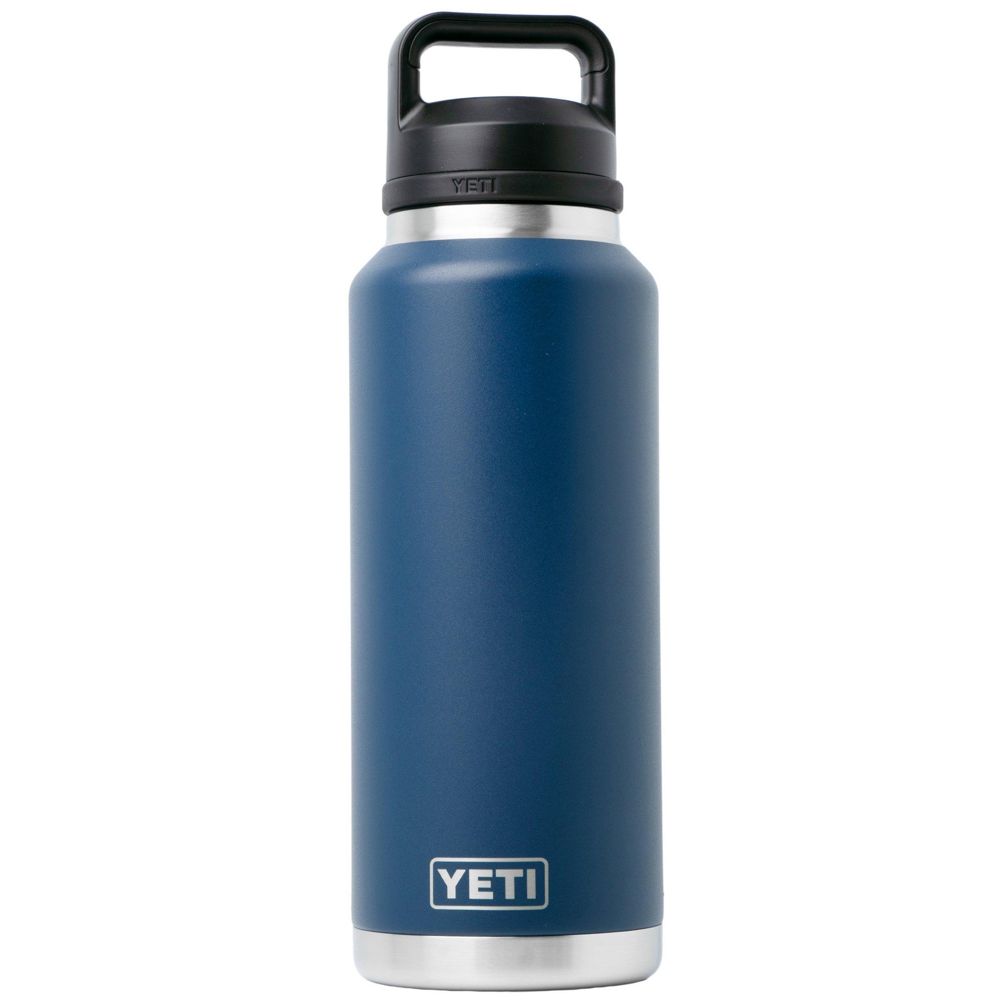 Yeti Rambler Bottle 46oz Chug Cap, Navy Blue, thermos bottle with drinking spout, 1.36L