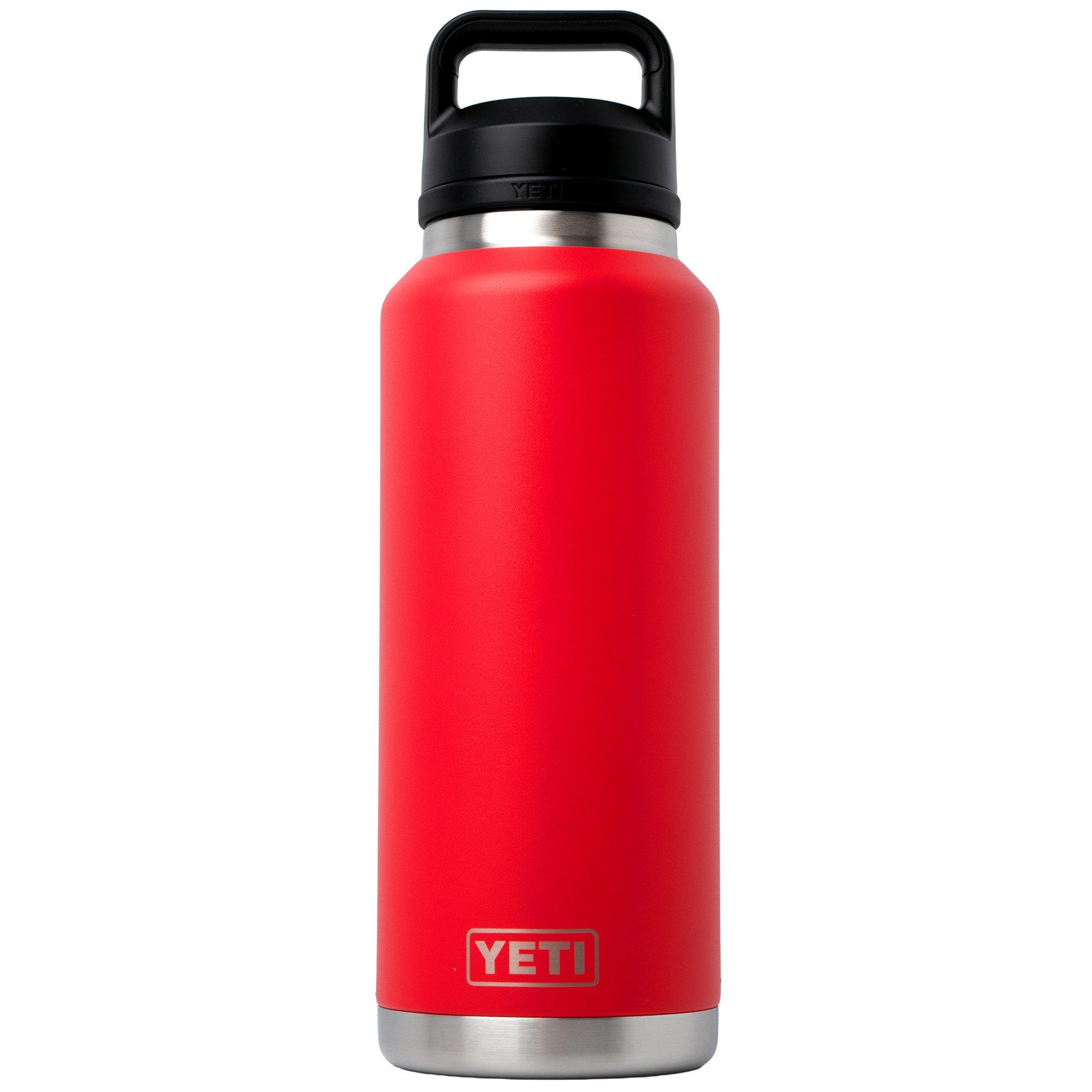 Yeti Rambler Bottle 46oz Chug Cap, Rescue Red, thermos bottle with drinking spout, 1.36L