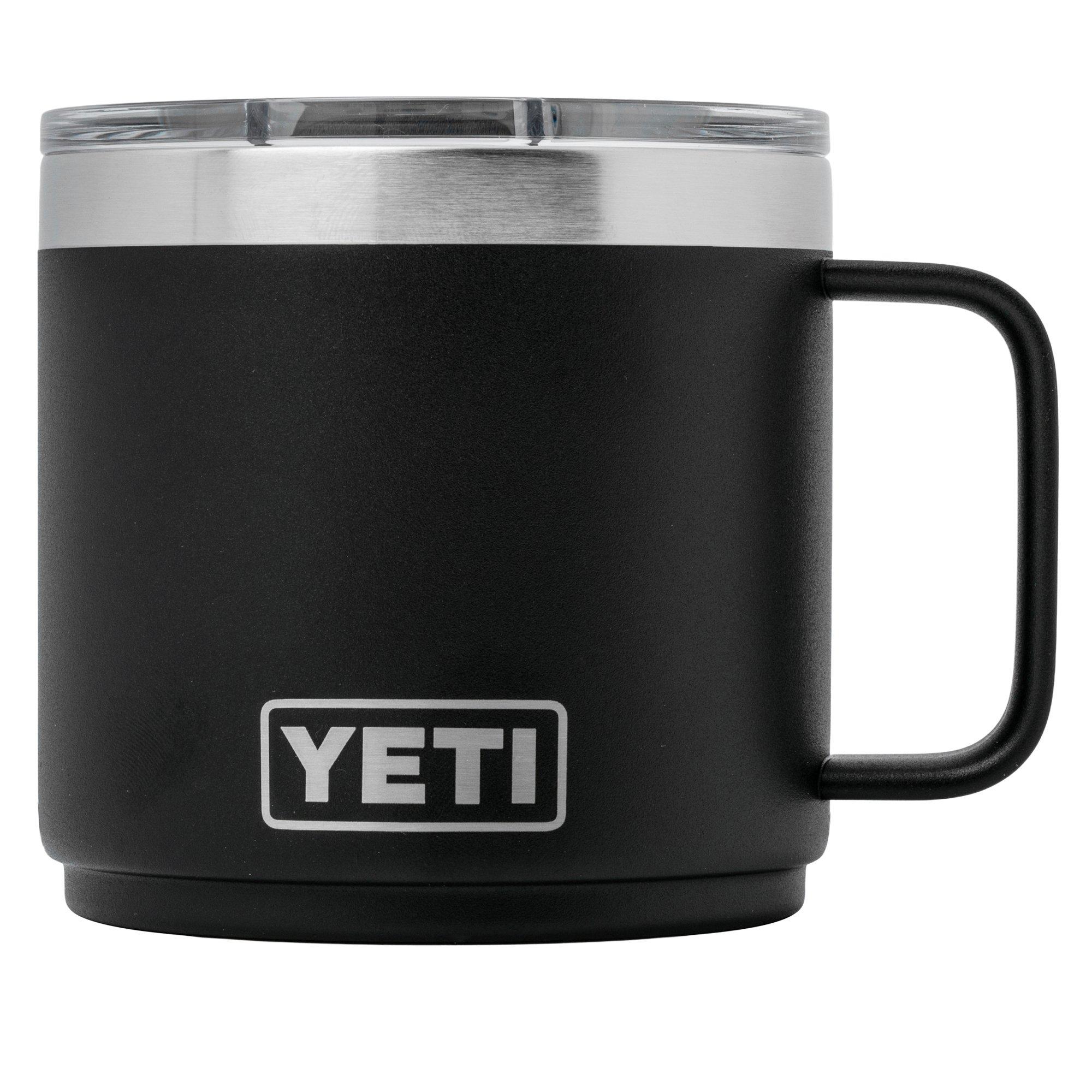 Yeti Rambler Stackable Mug 14oz Mag Slider Lid, Black, stackable thermos mug with lid, 414 ml