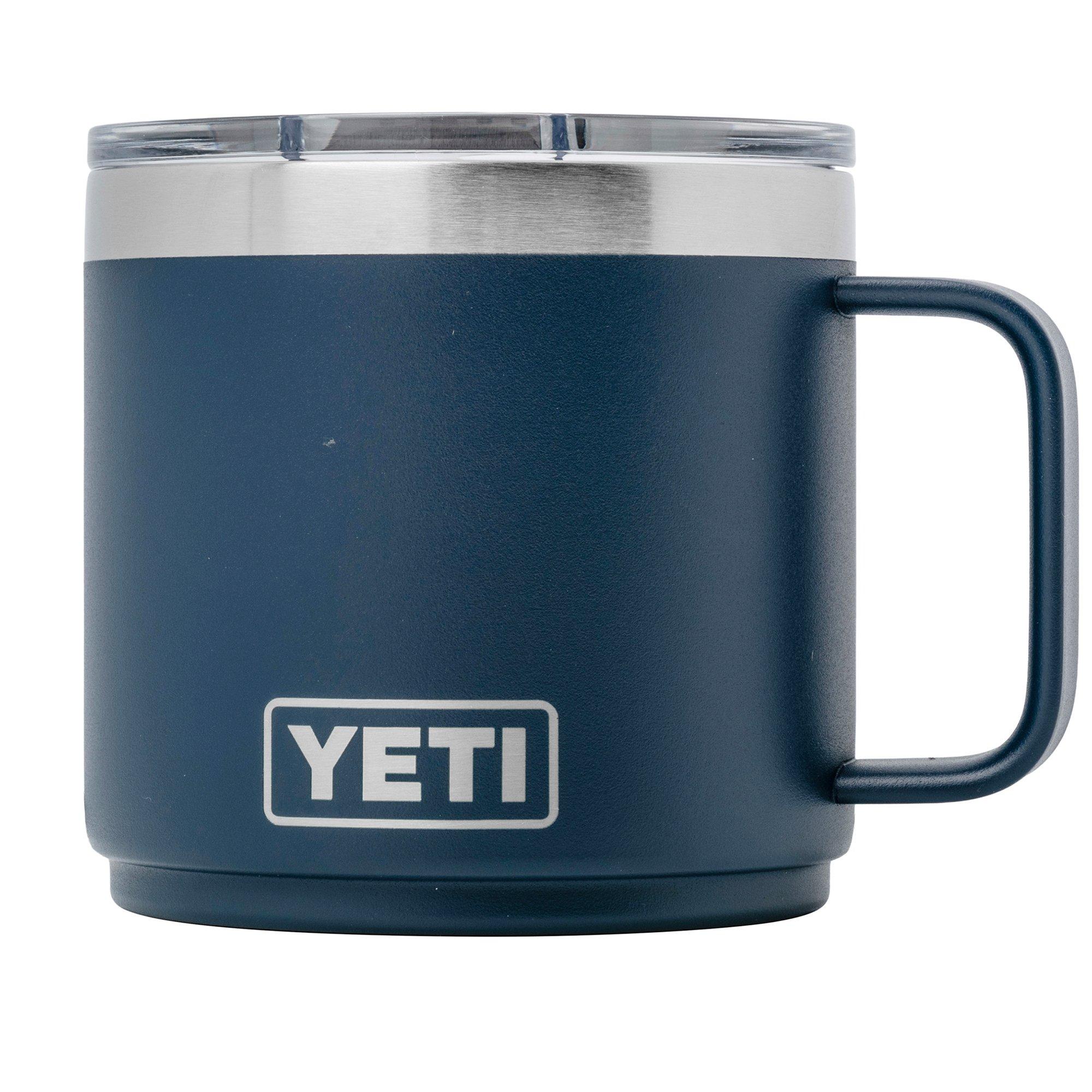 Yeti Rambler Stackable Mug 14oz Mag Slider Lid, Navy Blue, stapelbare Tasse mit Deckel, 414 ml