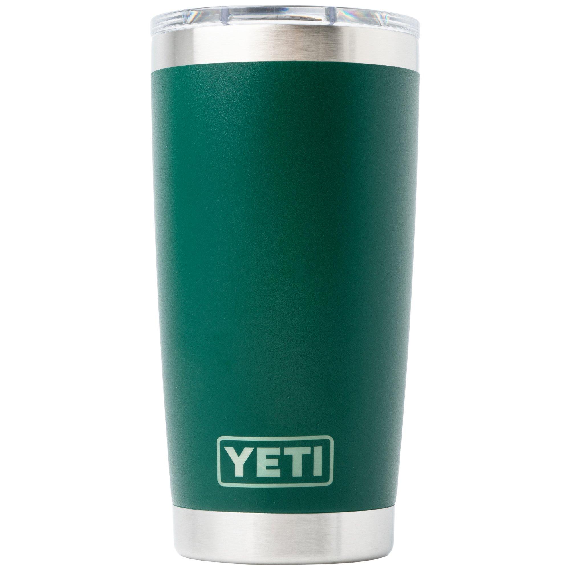Yeti Rambler Tumbler Cup 20oz Mag Slider Lid, Black Forest Green, Thermobecher mit Deckel, 591 ml