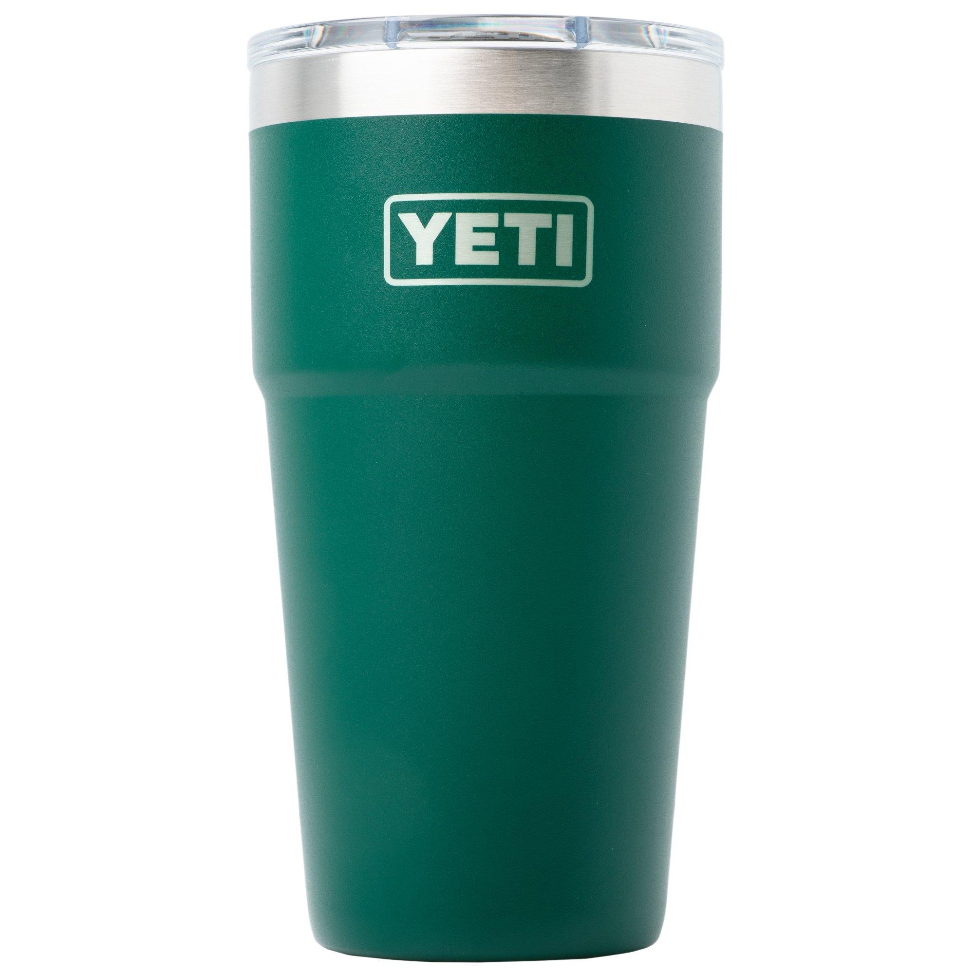 Yeti Rambler Stackable Cup 20oz Mag Slider Lid, Black Forest Green, stapelbarer Thermobecher mit Deckell, 591 ml