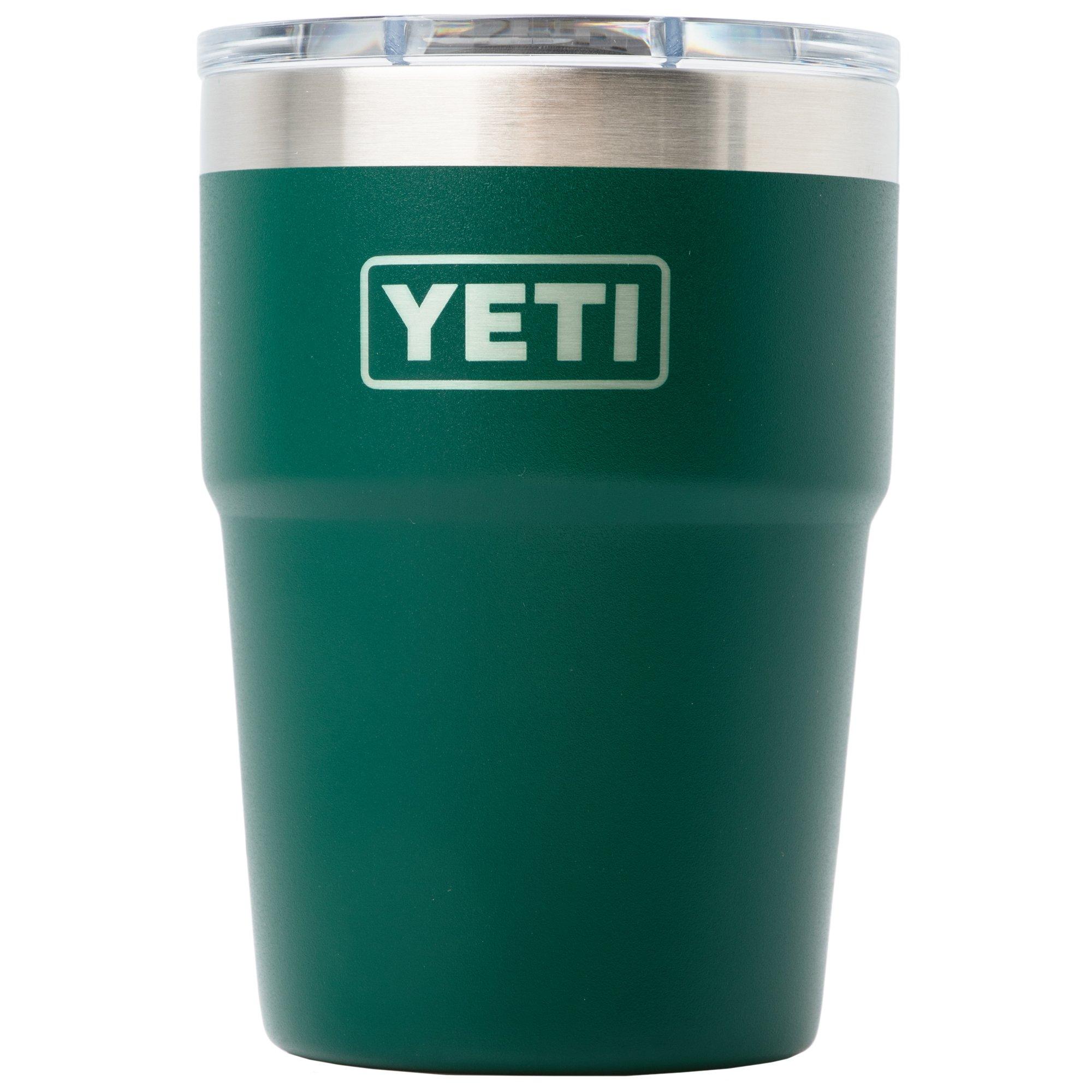 Yeti Rambler Stackable Cup 16oz Mag Slider Lid, Black Forest Green, stapelbarer Thermobecher mit Deckel, 473 ml