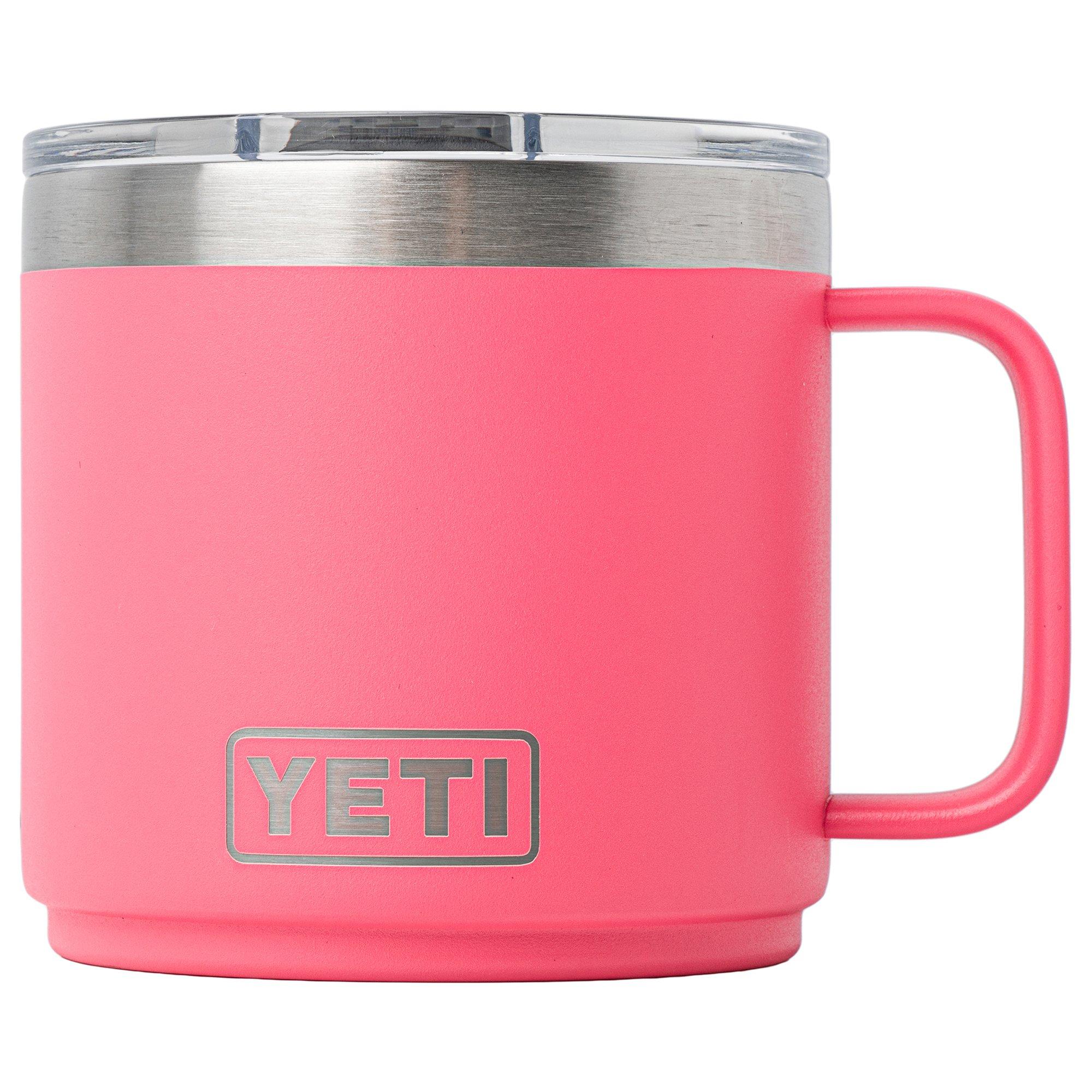 Yeti Rambler Stackable Mug 2.0 14oz Mag Slider Lid, Tropical Pink, stapelbare Thermotasse mit Deckel, 414 ml