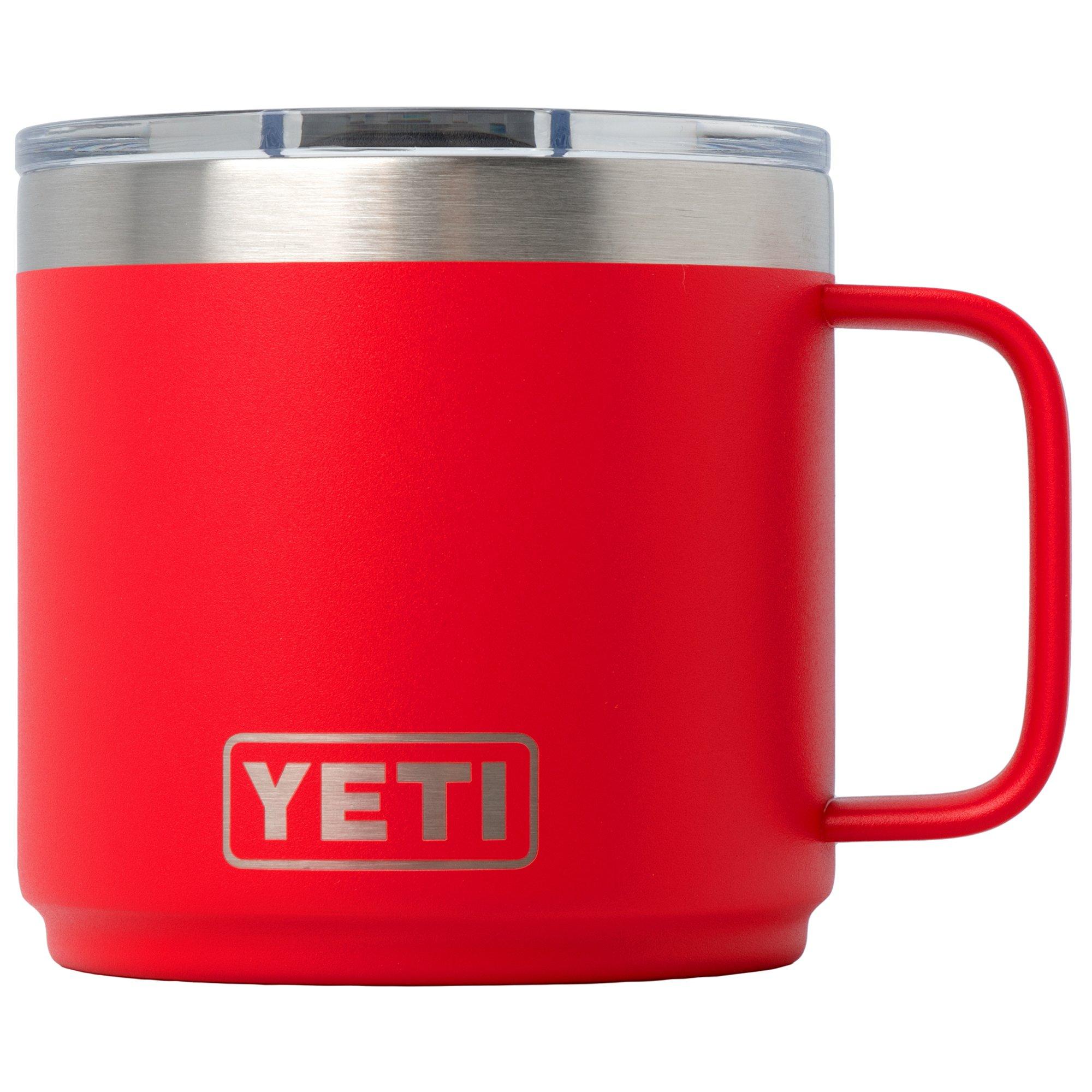 Yeti Rambler Stackable Mug 2.0 14oz Mag Slider Lid, Rescue Red, stapelbare Thermotasse mit Deckel, 414 ml