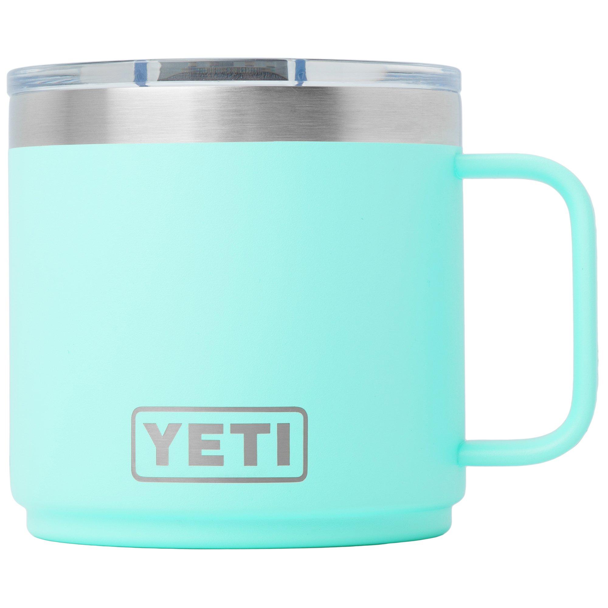 Yeti Rambler Stackable Mug 2.0 14oz Mag Slider Lid, Seafoam, stapelbare Thermotasse mit Deckel, 414 ml