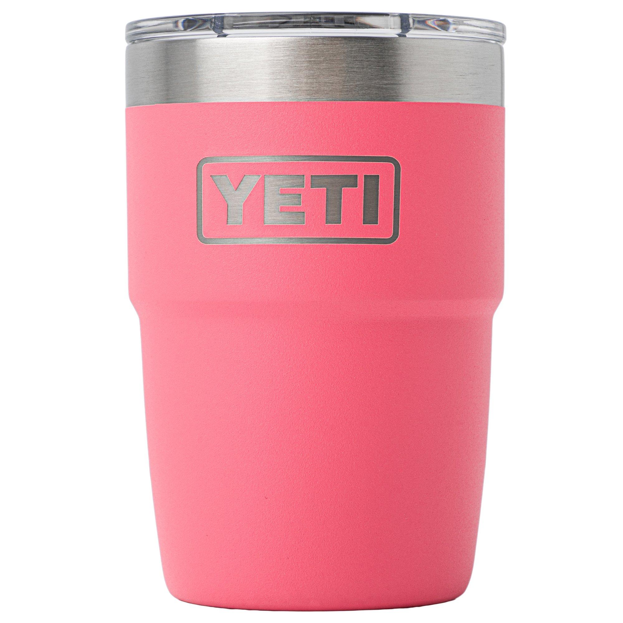 Yeti Rambler Stackable Cup 8oz Mag Slider Lid, Tropical Pink, stapelbarer Thermobecher mit Deckel, 237 ml