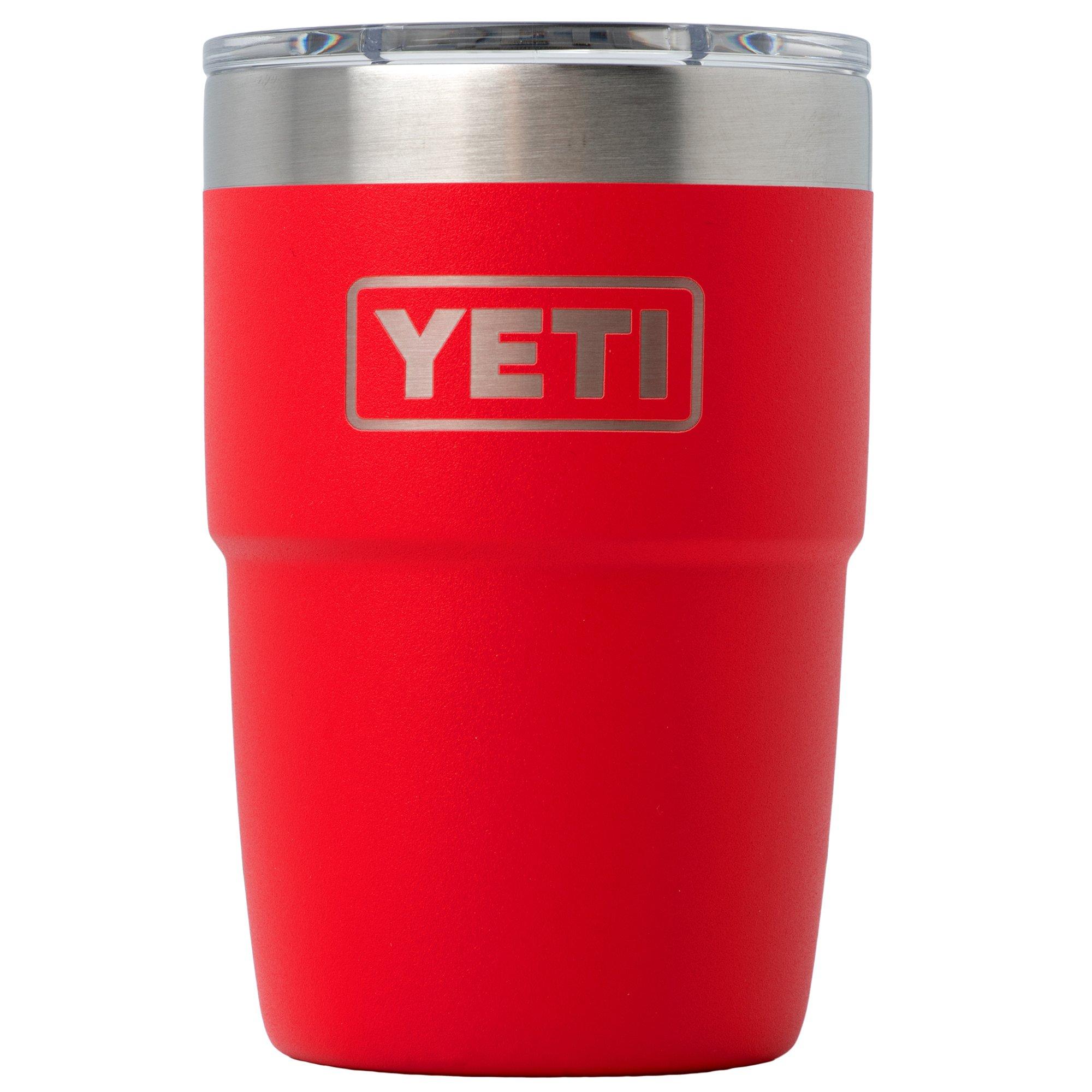 Yeti Rambler Stackable Cup 8oz Mag Slider Lid, Rescue Red, stapelbarer Thermobecher mit Deckel, 237 ml
