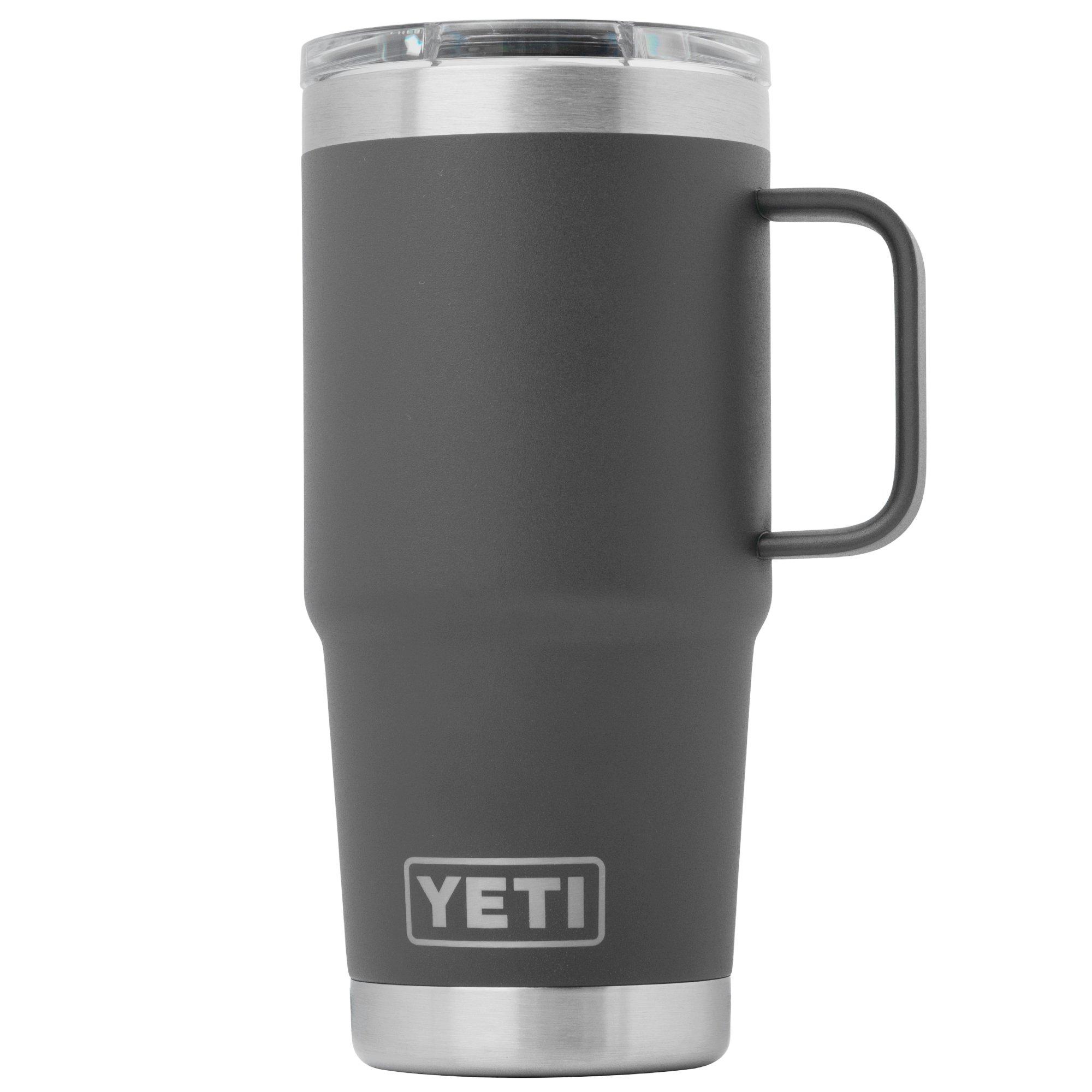 Yeti Rambler Travel Mug 20oz Stronghold Lid, Charcoal Grey, thermos travel mug with lid, 591 ml