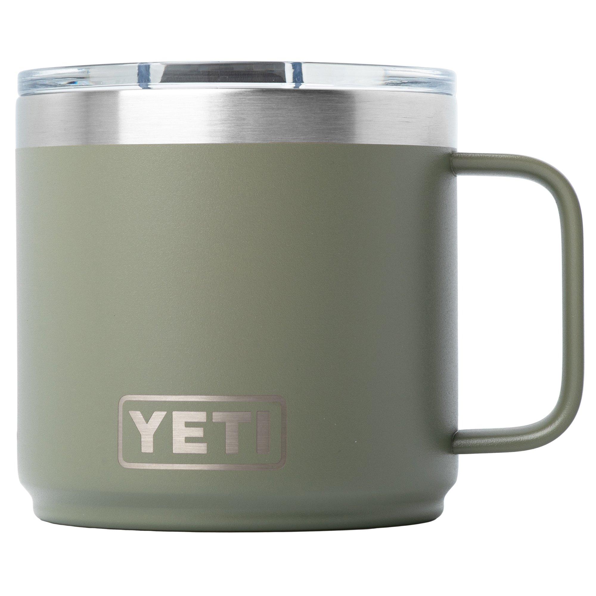 Yeti Rambler Stackable Mug 2.0 14oz Mag Slider Lid, Pampa Green, stapelbare Thermotasse mit Deckel, 414 ml