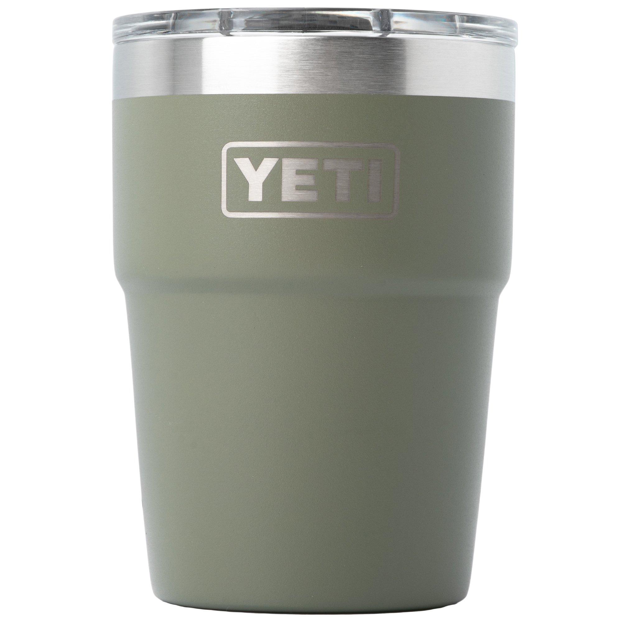 Yeti Rambler Stackable Cup 16oz Mag Slider Lid, Pampa Green, stackable thermos lowball with lid, 473 ml