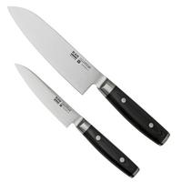 Imagem para Yaxell Ran 36056, 3-peças conjunto de facas santoku 16.5 cm, faca universal 12 cm e afiador de facas