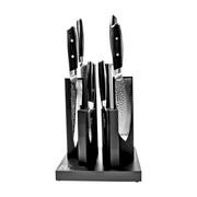 Yaxell Ran Tower 36070, 6-pz set di coltelli con ceppo magnetico in faggio nero