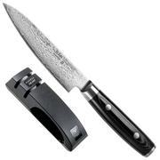 Yaxell Ran Giftset 36408 Juego de 2 piezas, cuchillo universal de 12 cm y afilador de cuchillos