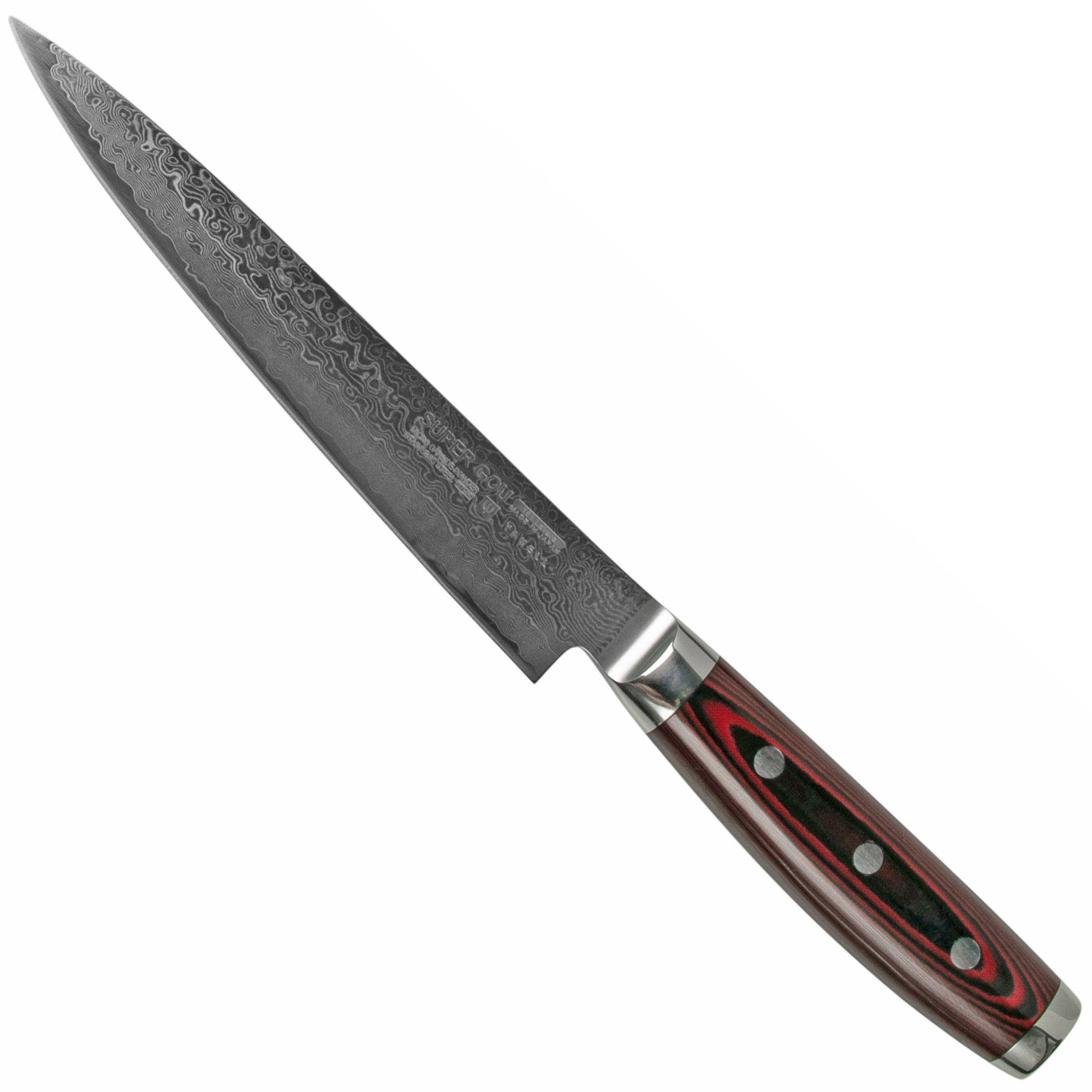 Nóż do mięsa Yaxell Super Gou 37107, 161 warstw stali damasceńskiej, 18 cm