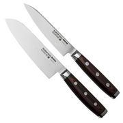 Yaxell Super Gou 37150, Juego de cuchillos de 2 piezas santoku 16,5 cm y cuchillo multiusos 12 cm