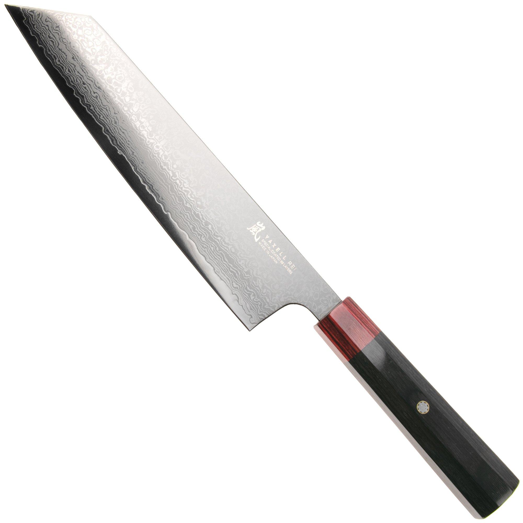 Yaxell Rei YL37434, acero damasco de 69 capas, VG10, recubrimiento DLC, kiritsuke, 20 cm