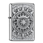 Zippo Compass Emblem 2005350, Brushed Chrome, lighter