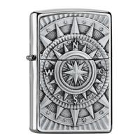 Image for Zippo Compass Emblem 2005350, Brushed Chrome, lighter