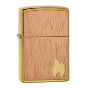 Zippo Woodchuck Mahogany Emblem Brushed Brass 29901-000002, lighter