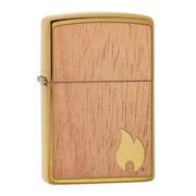 Zippo Woodchuck Mahogany Emblem Brushed Brass 29901-000002, isqueiro