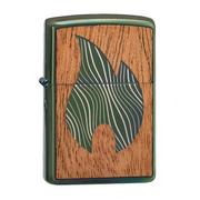 Zippo Woodchuck Mahogany Flame High Polish Green 49057-000002, mechero