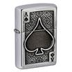 Zippo Ace of Spades Emblem 49637-000002, Brushed Chrome, isqueiro