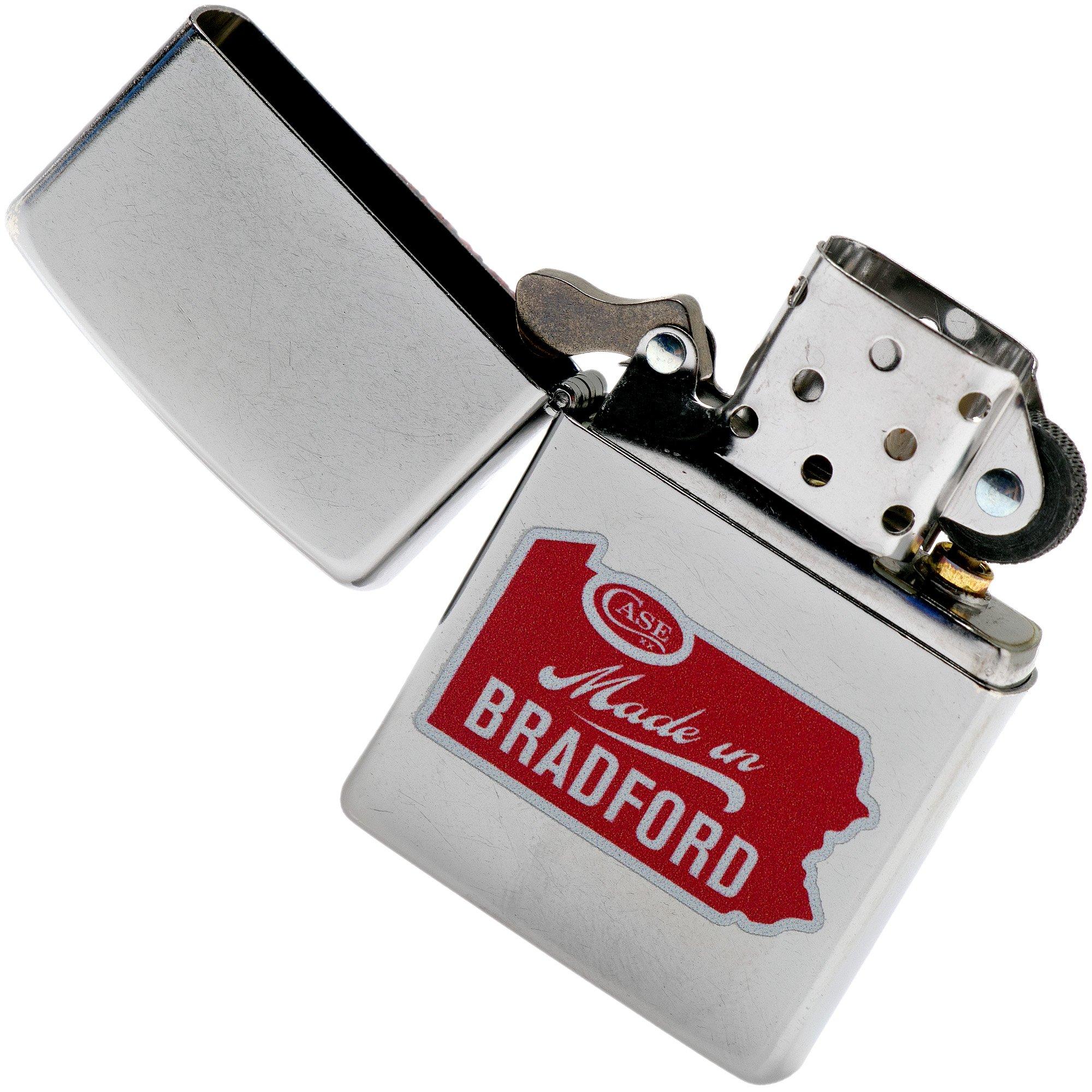 Case Knives Zippo 52479 Chrome, Made In Bradford Logo lighter