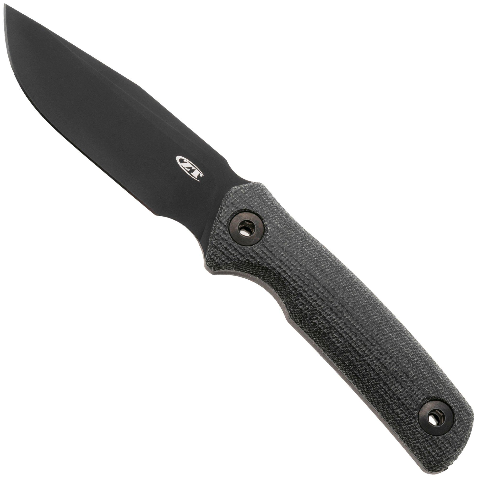 Zero Tolerance 0004BLK, Black CPM Cru-Wear, Black Micarta fixed knife