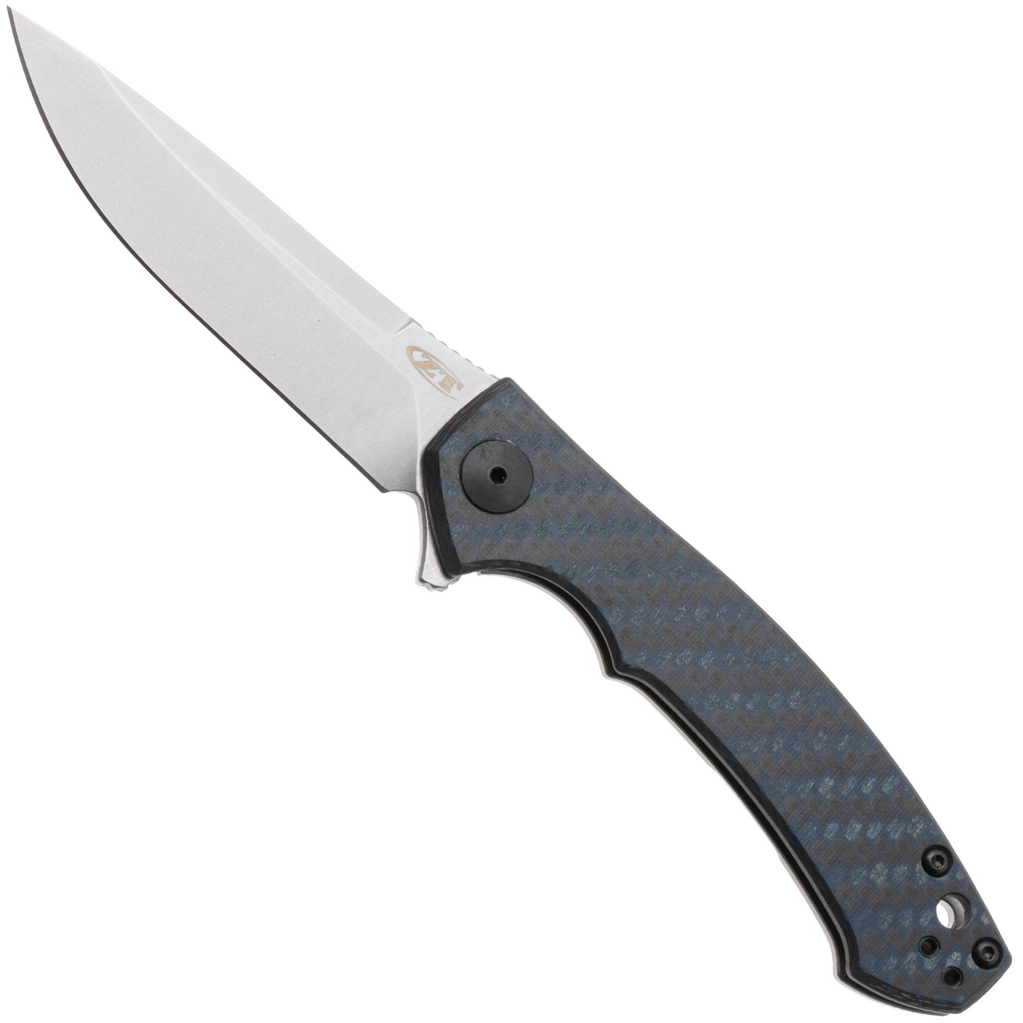 Zero Tolerance Sinkevich 0450BLUCF, Stonewashed MagnaCut, Black/Blue Carbon Fiber coltello da tasca, Dmitry Sinkevich design