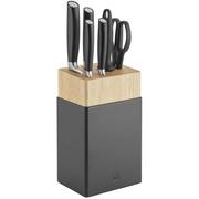 Zwilling All Star 1022597, Conjunto de facas de 7 facas com bloco de facas, preto/prateado