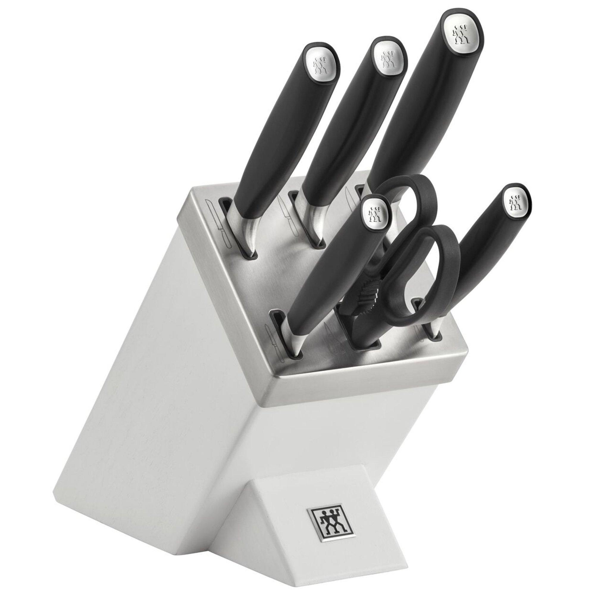 Zwilling All Star 1022776, 7-piece knife set with knife block, white/silver