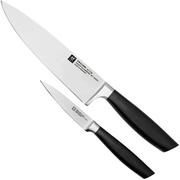 Zwilling All Star 1022777, Juego 2 de cuchillos, cuchillo de chef y cuchillo puntilla, negro